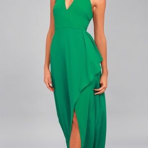 Lulus Green I Spy Maxi Dress